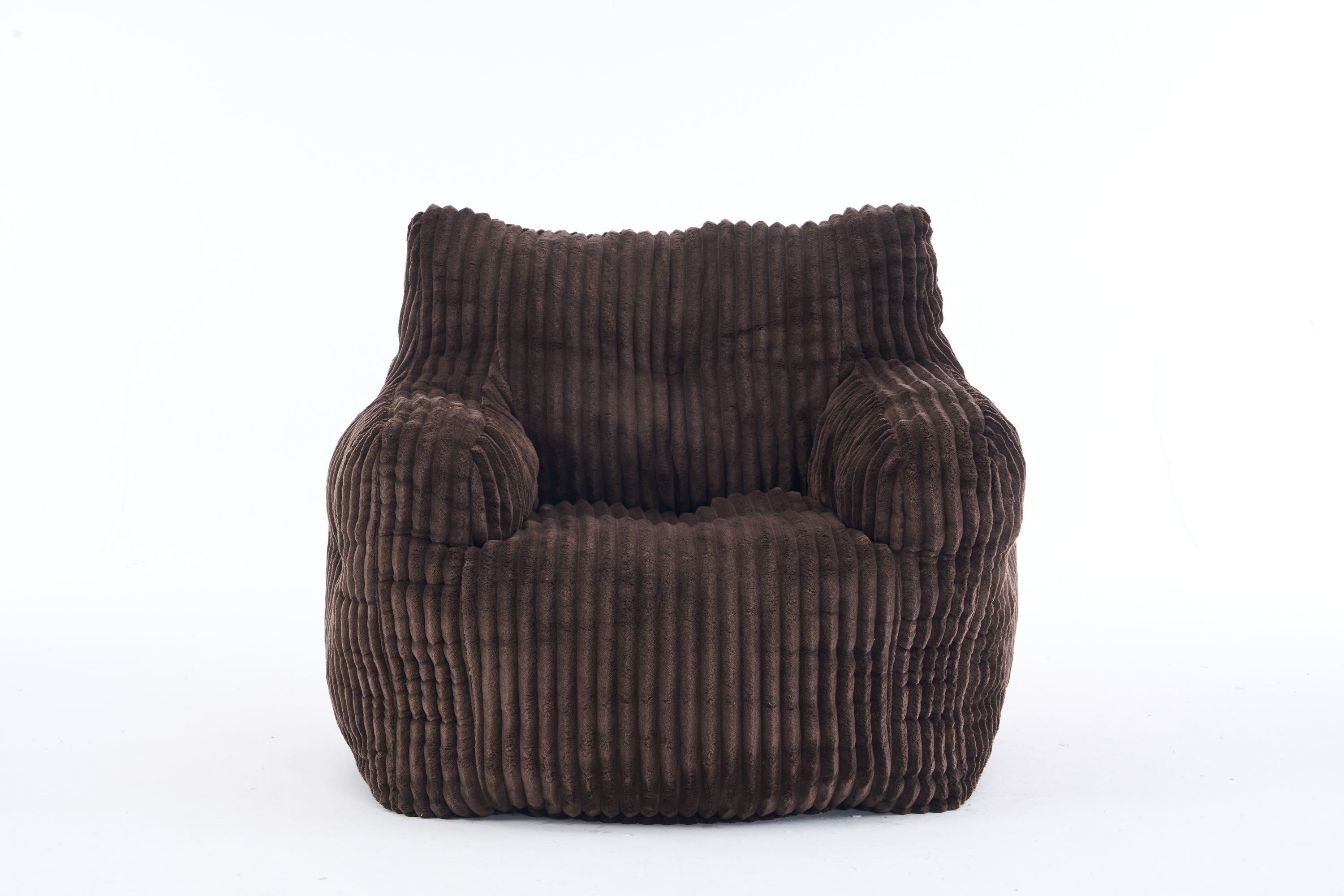010-Soft Fluffy Corduroy Fabric Bean Bag Chair Filled With Memory Sponge,Brown - Grand Goldman Shop