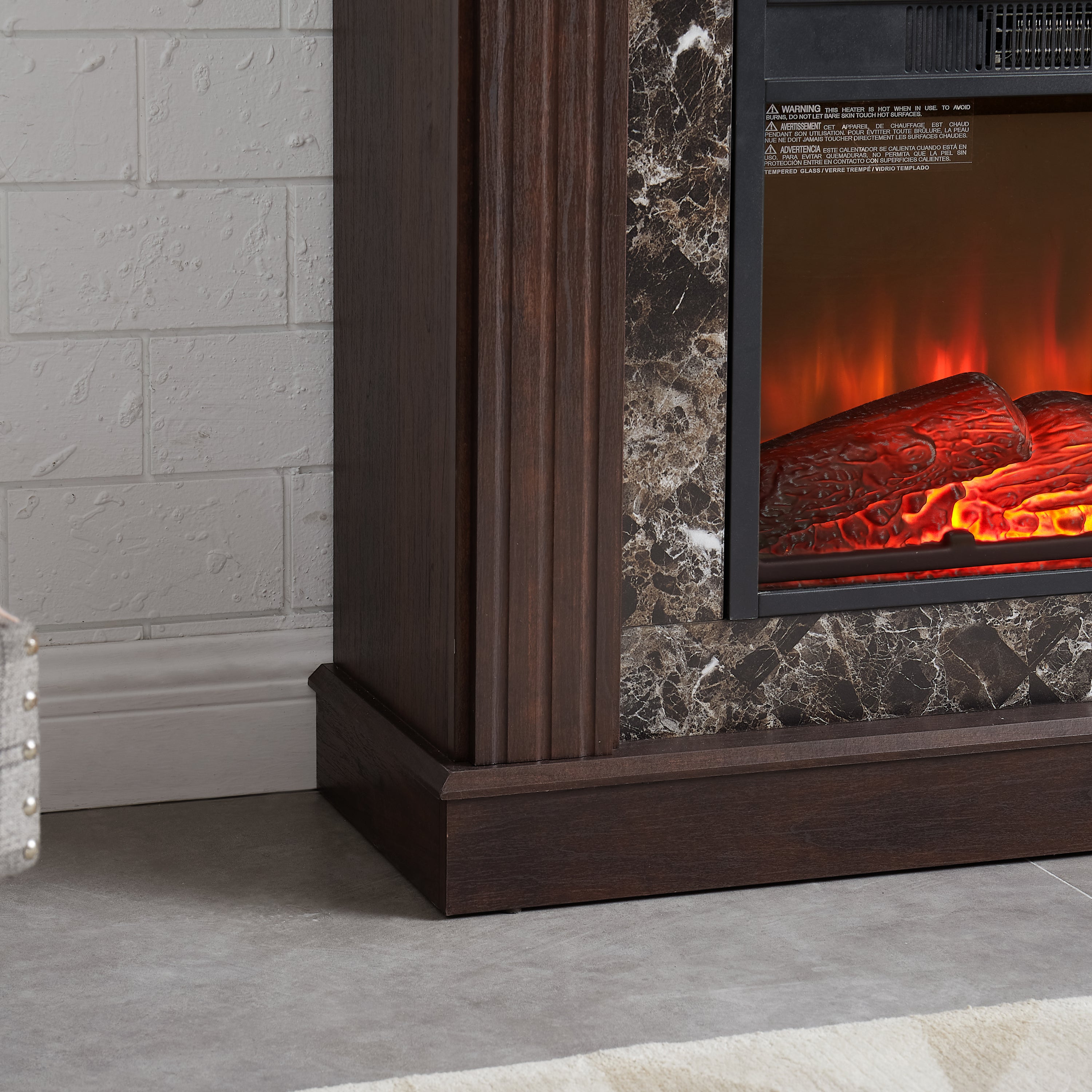 Electric Fireplace with Mantel,fireplace mantel surround with 23' Fireplace Insert, Adjustable Flame, Remote Control, Cherry,41.34'W*14'D*40'H - Grand Goldman Shop