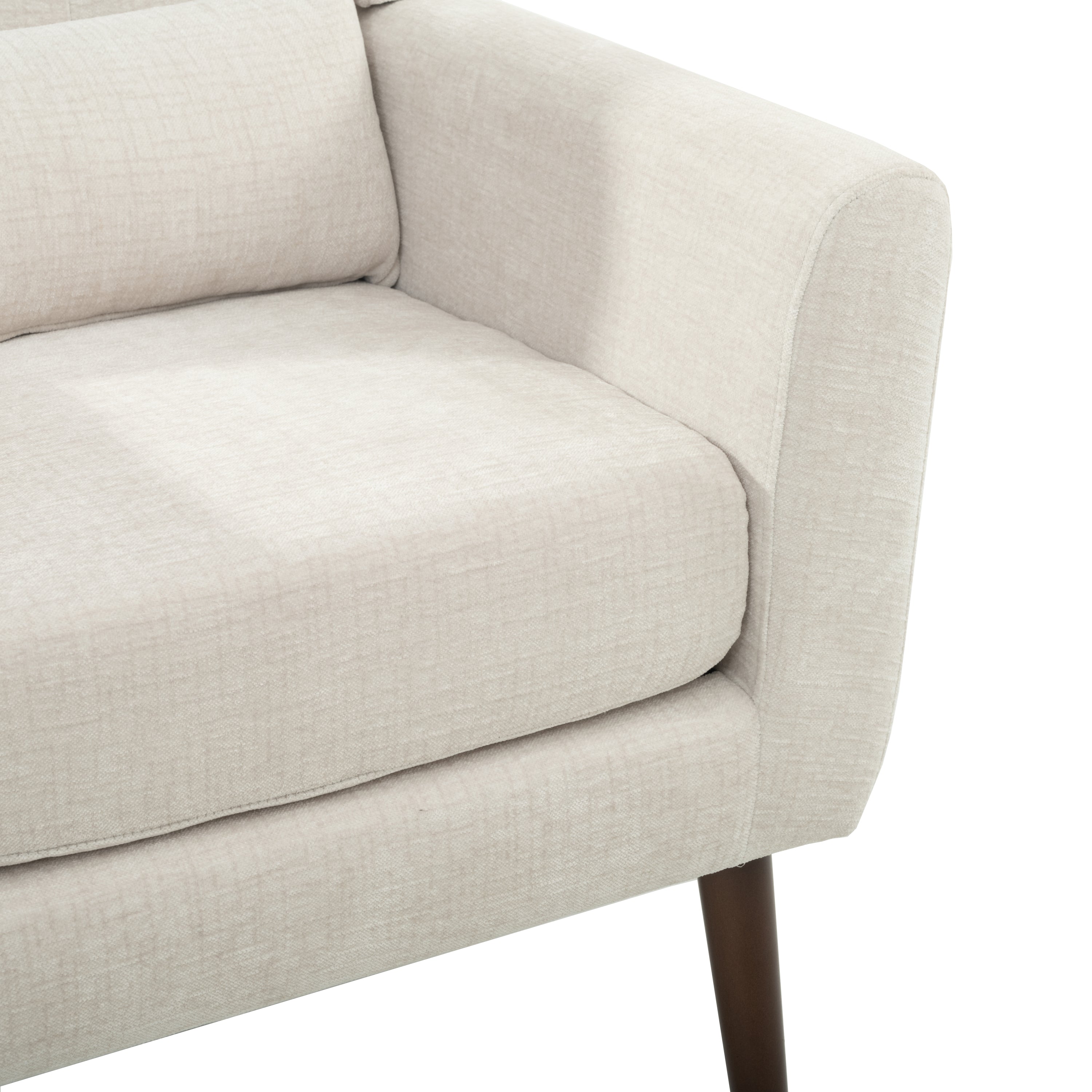 Modern Accent Chair Upholstered Foam Filled Living Room Chairs Comfy Reading Chair Mid Century Modern Chair with Chenille Fabric Lounge Arm Chairs Armchair for Living Room Bedroom (Beige) - Grand Goldman Shop