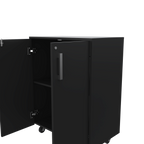 Storage Cabinet Lions, Double Door and Casters, Black Wengue Finish - Grand Goldman