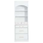 [Assembly Video Provided] TOPMAX Modern 83.7inch High Kitchen Pantry, Freestanding Tall Kitchen Hutch with Faux Marble Top,Cupboard Cabinet with 5 Storage Drawers and Adjustable Shelf, Set of 2, White - Grand Goldman Shop