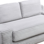 Corduroy Cloud Double Sofa, 2-in-1 Convertible Sofa Bed, Comfortable Boneless Double Sofa, Suitable for Living Room, Apartment, Small Space Grey - Grand Goldman Shop