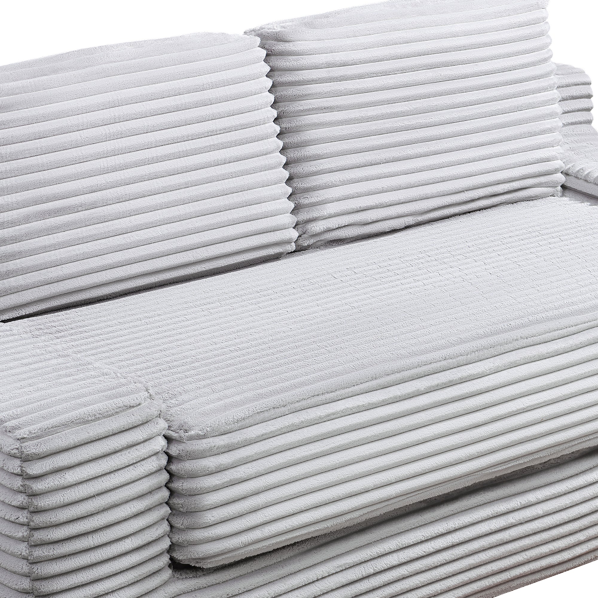 Corduroy Cloud Double Sofa, 2-in-1 Convertible Sofa Bed, Comfortable Boneless Double Sofa, Suitable for Living Room, Apartment, Small Space Grey - Grand Goldman Shop