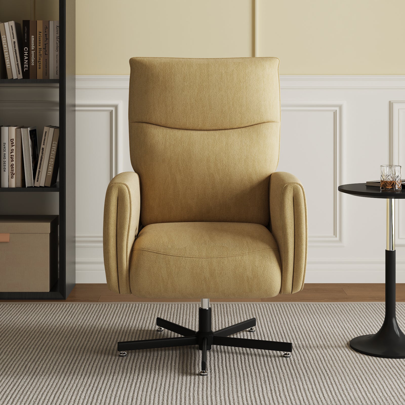 Power Swivel Recliner Chair, Electric Reclining with USB & Type-C Charging, 360° Swivel Velvet Upholstered Accent Chair, for 