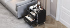 High Gloss Mirrored Nightstand with 2 Drawers,Modern End Table with Drawers,Mirrored High Gloss Wood Nightstand Metal Handle Bedside End Table for Bedroom, Dorm,Living Room,Black - Grand Goldman Shop