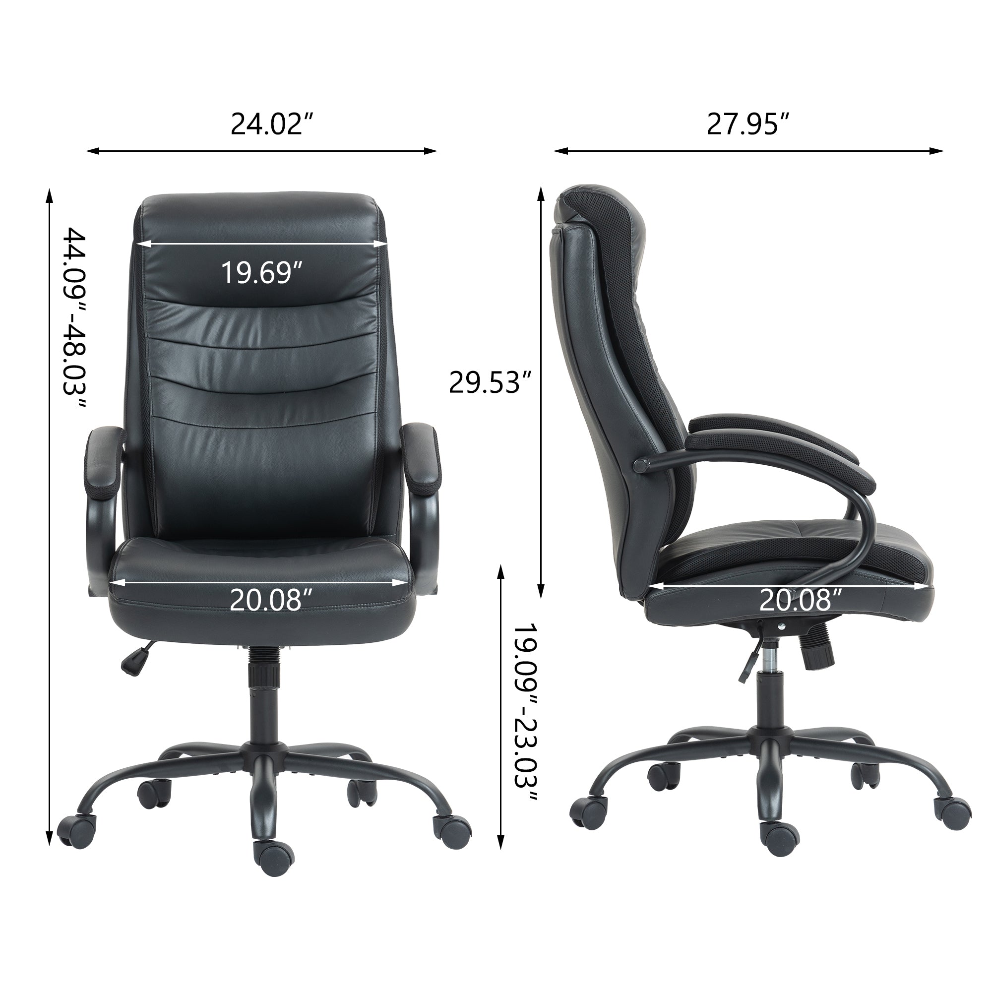 High backrest PU material office chair:9131HJ-PU-KD | Premium Home Decor - Grand Goldman