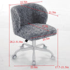 Stylish A&A Furniture Office Chair,Artificial rabbit hair Home Office Chair with Metal Base,Adjustable Desk Chair Swivel Offi