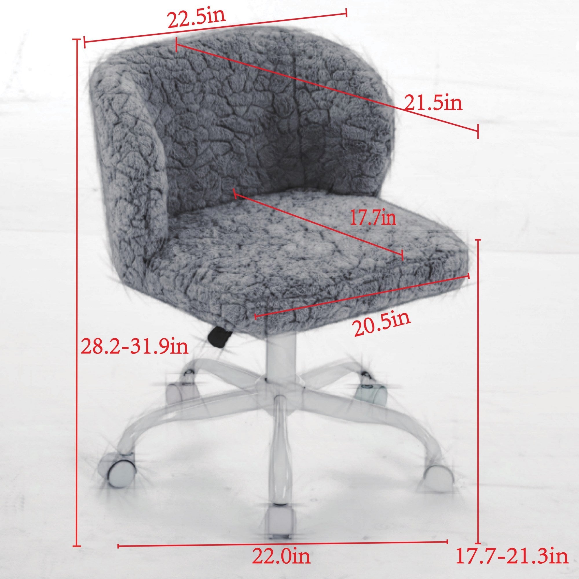 Stylish A&A Furniture Office Chair,Artificial rabbit hair Home Office Chair with Metal Base,Adjustable Desk Chair Swivel Offi