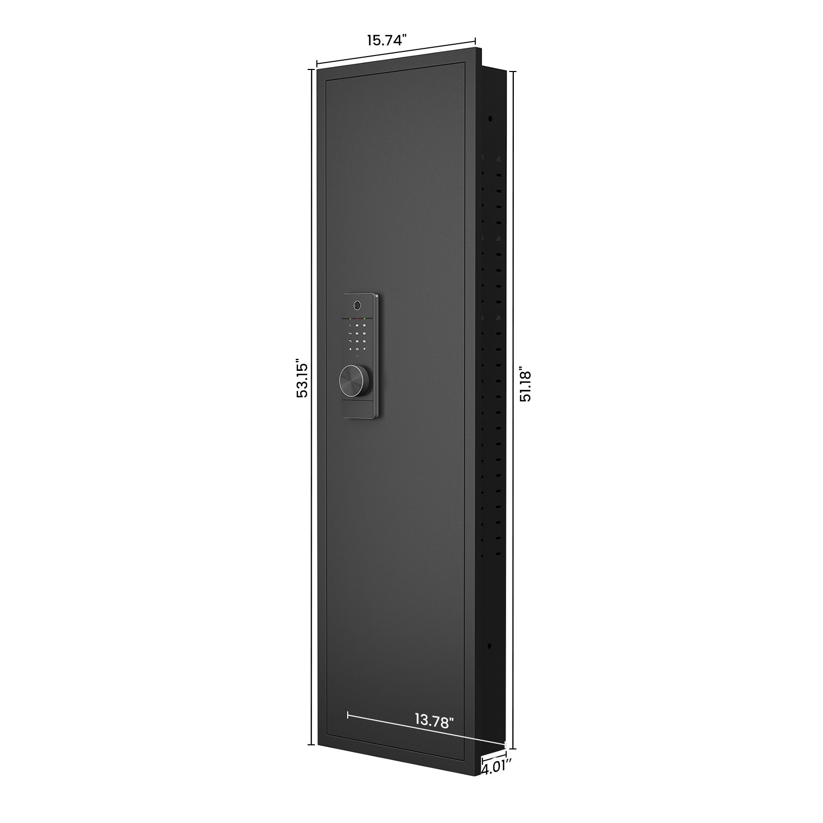 53' Fingerprint Touch Panel In-Wall Safe,Hidden Wall Gun Safe for Rifles with Adjustable Shelves,Assembled Storage Multifunct