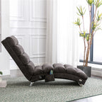 Ergonomic Linen Massage Chaise Lounge with Remote Control, Dark Gray, Electric Massage Lounger with 5 Modes - Grand Goldman Shop