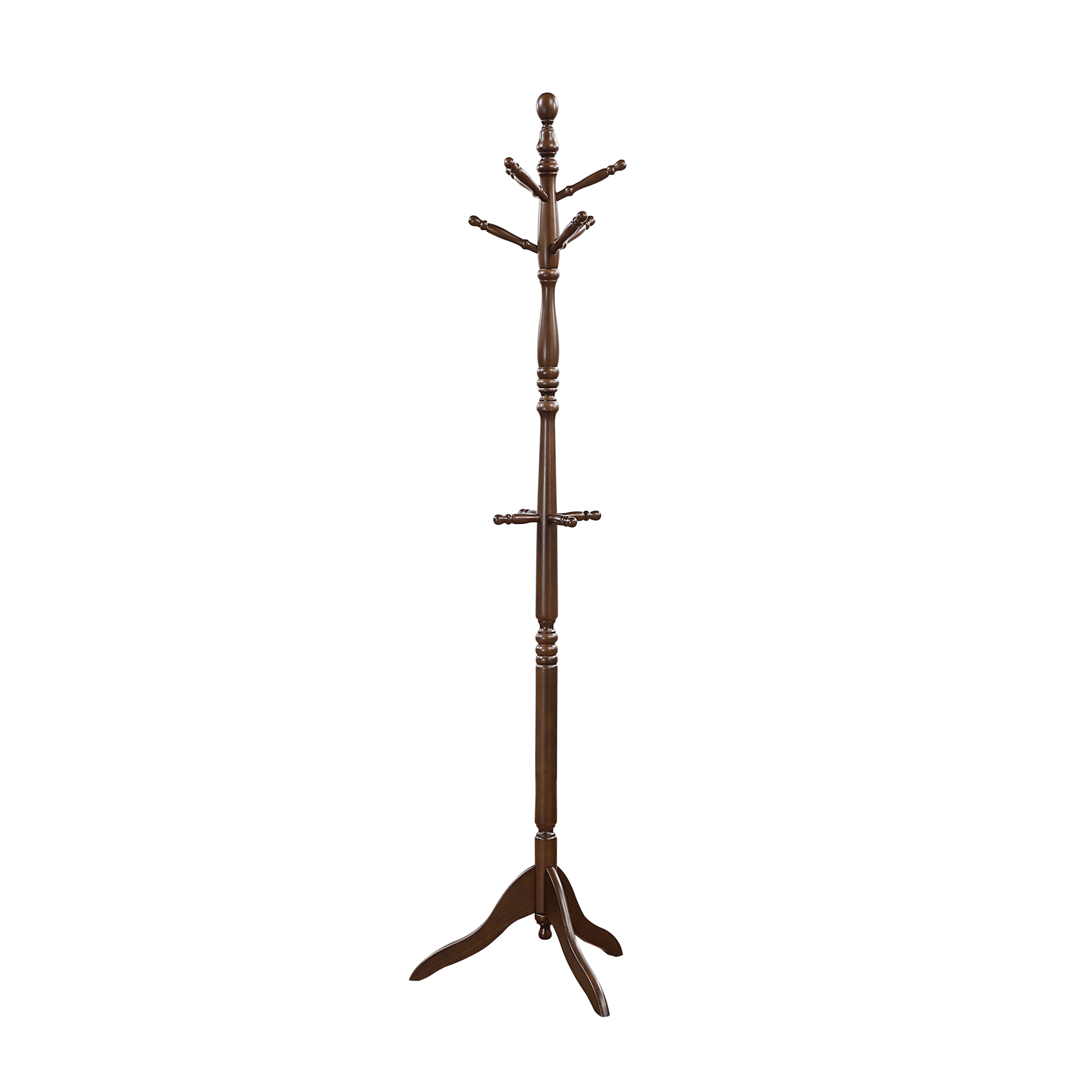 Dark Brown Finish Classic Coat Rack Solid Wood, 10 Hooks Coat Hanger Stand Entryway Home Furniture 1pc - Grand Goldman Shop
