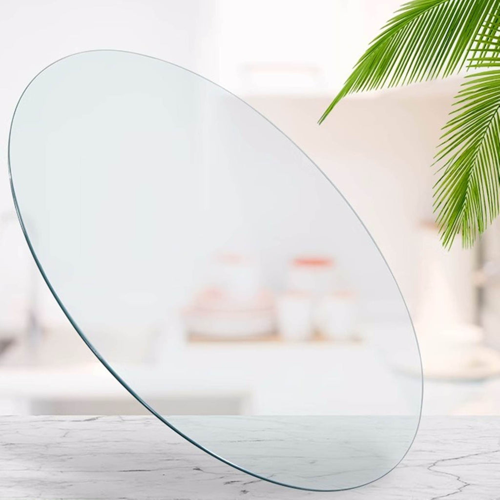size:18.11 inch.Tempered glass table top round transparent table surface round glass table top round glass sheet. - Grand Goldman Shop