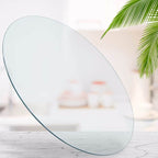 size:18.11 inch.Tempered glass table top round transparent table surface round glass table top round glass sheet. - Grand Goldman Shop
