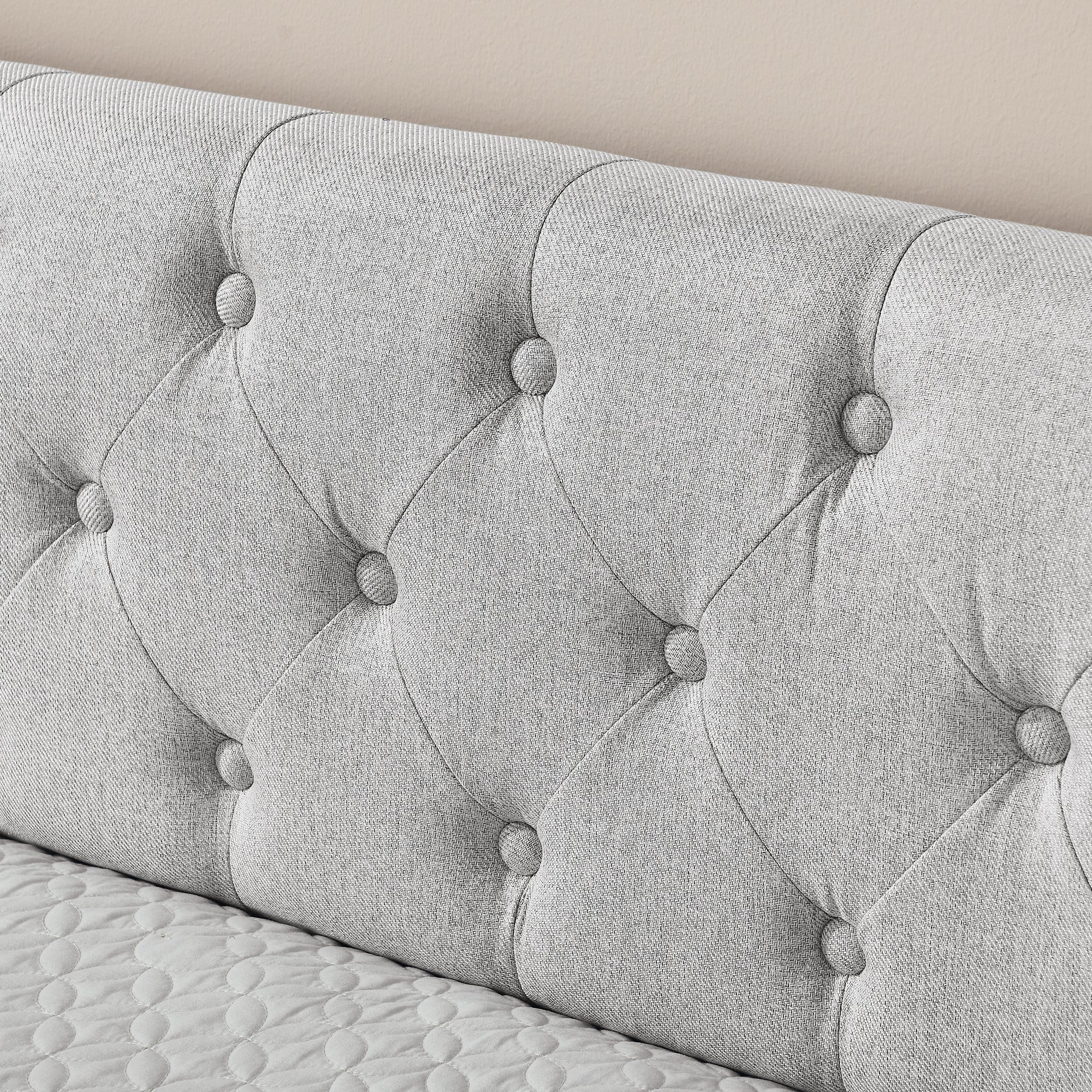Linen Beige Twin Size Upholstered Daybed with Trundle and Storage Drawers, Flat Arms with Pocket, Extendable for Bedroom or Living Room - Grand Goldman Shop