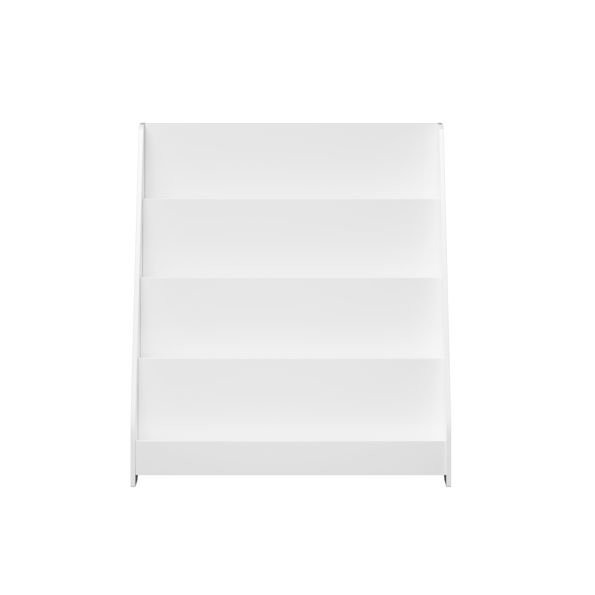 Stylish 4-Tier Kids Bookshelf, Toddler Book Display Shelves in White, Made of MDF with Rounded Edges, 31.5 x 11.8 x 34.65 inc