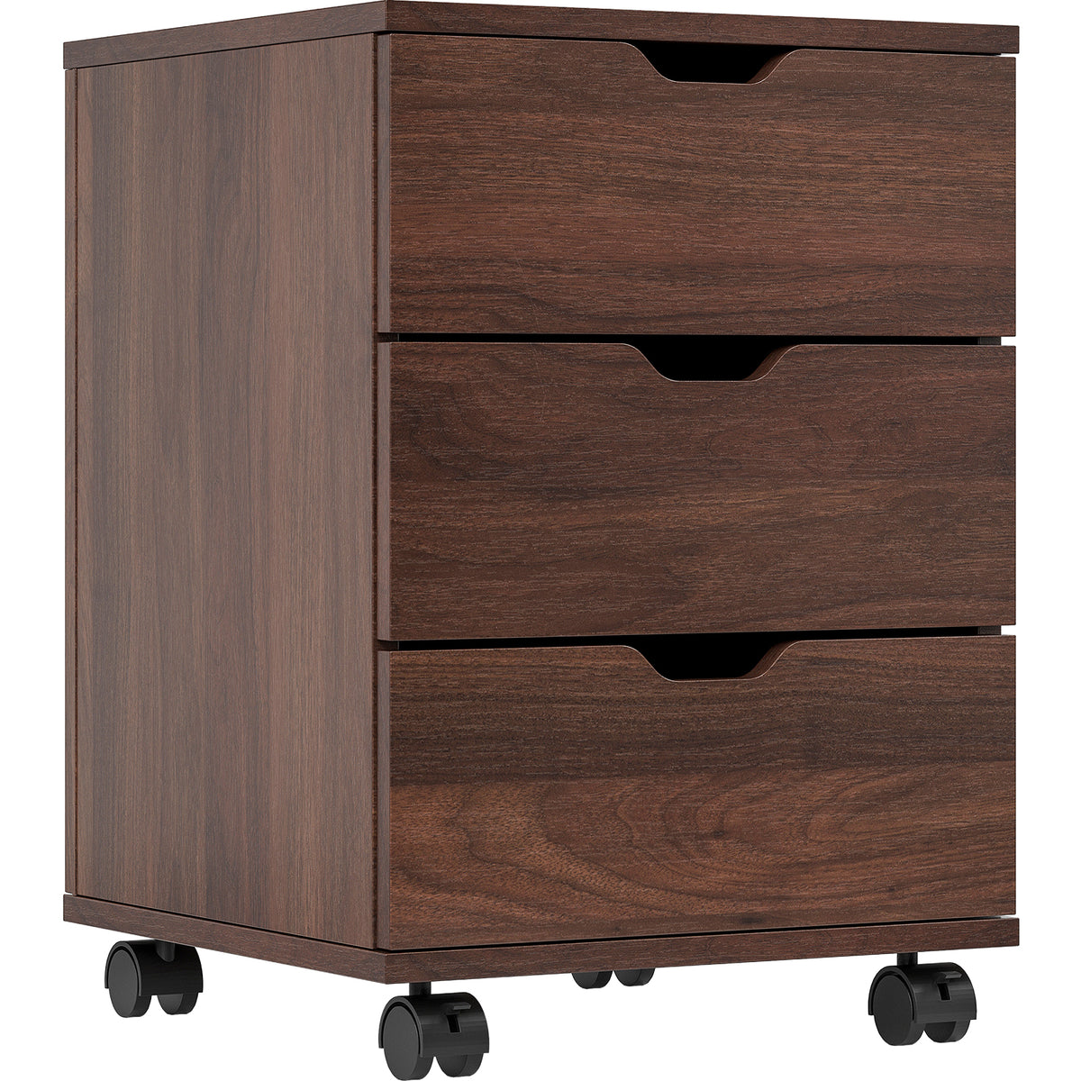 3-Drawer Vertical Filing Cabinet Rolling Wood Mobile File Cabinets Under Desk for Home Office with Casters (Non-Assembled) - 