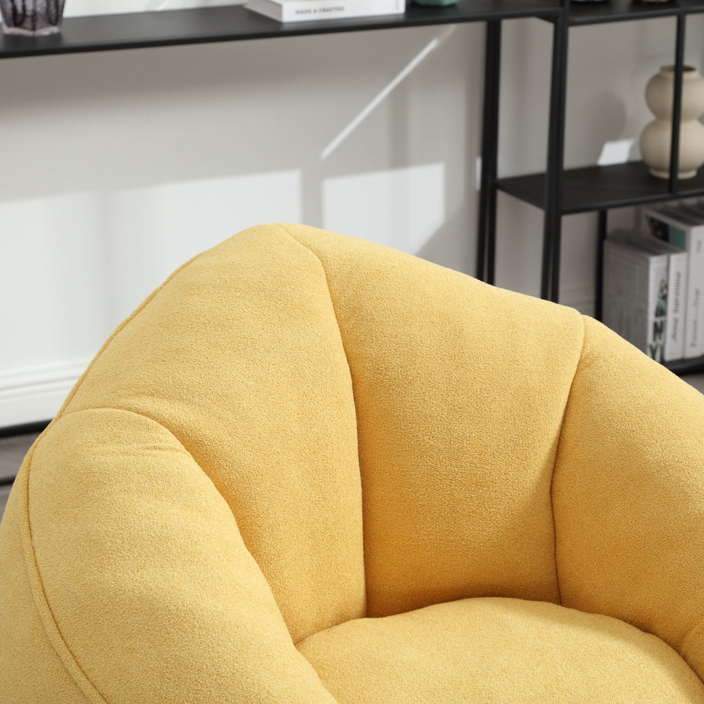 Bedding Bean Bag Sofa Chair with High-Pressure Foam and Footrest, Yellow Microfiber - Grand Goldman Shop