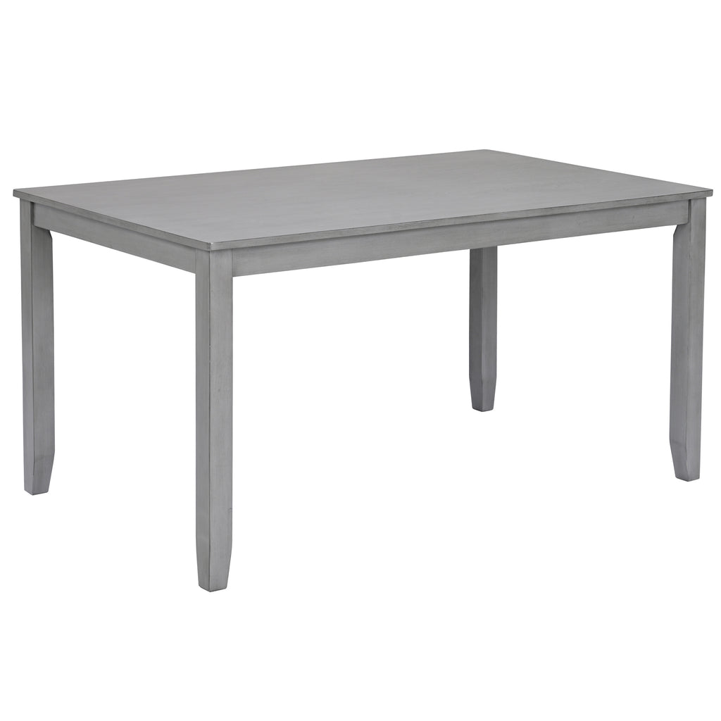 6PCs Kitchen Dining Set, Rectangular Wooden Dining Table with 4 Upholstered Chairs and a Bench, Dining Table Set for 6 People, Living Room, Home Bar and Kitchen, Gray - Grand Goldman Shop