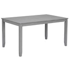 6PCs Kitchen Dining Set, Rectangular Wooden Dining Table with 4 Upholstered Chairs and a Bench, Dining Table Set for 6 People, Living Room, Home Bar and Kitchen, Gray - Grand Goldman Shop