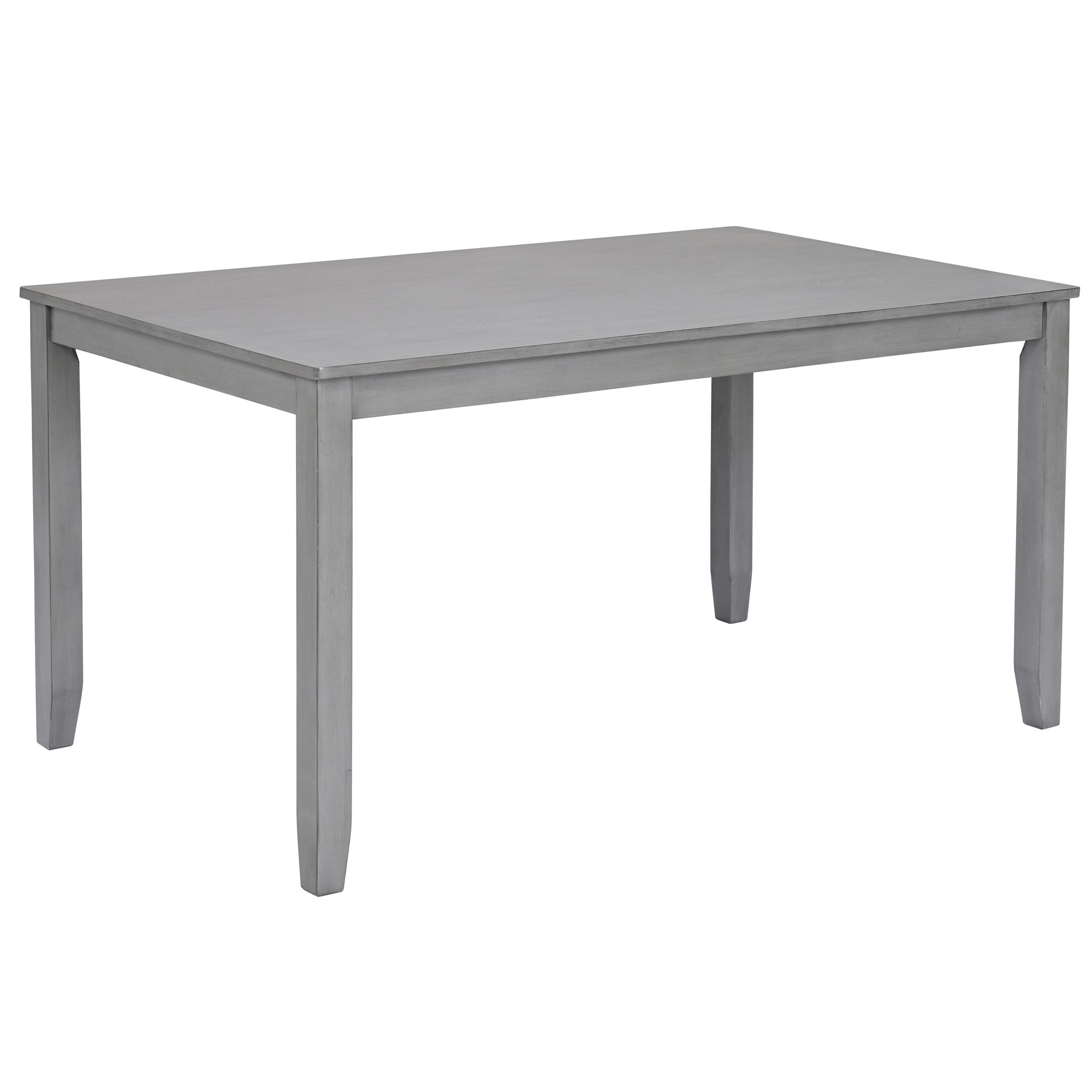 6PCs Kitchen Dining Set, Rectangular Wooden Dining Table with 4 Upholstered Chairs and a Bench, Dining Table Set for 6 People, Living Room, Home Bar and Kitchen, Gray - Grand Goldman Shop