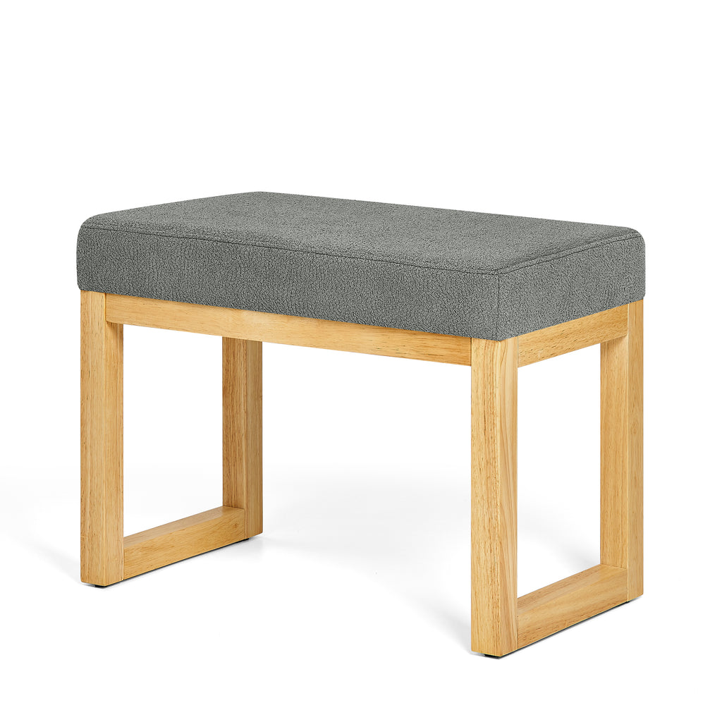 Shoe-changing bench, a shoe-changing bench with a wooden frame and a soft cushioned seat, can be placed freely and is suitable for small spaces without taking up much space -Dark Gray - Grand Goldman Shop