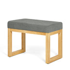 Shoe-changing bench, a shoe-changing bench with a wooden frame and a soft cushioned seat, can be placed freely and is suitable for small spaces without taking up much space -Dark Gray - Grand Goldman Shop