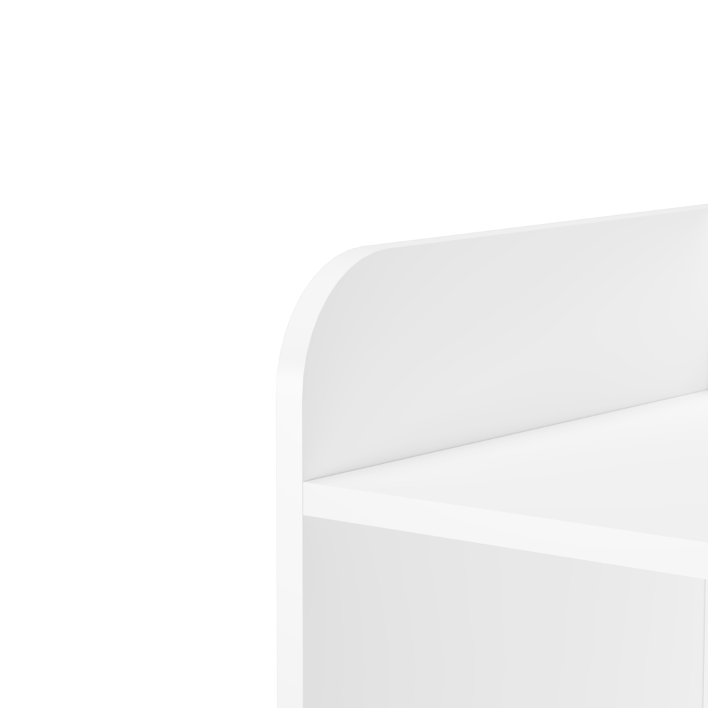 Kids 4-Tier Bookcase, Children's Book Display with Safety Restraint, White MDF & Pine Wood Storage Cabinet for Nursery, Playr
