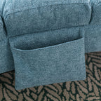 Ergonomic Linen Massage Chaise Lounge with Remote Control, 5 Modes, Blue, 21.65 x 58.27 x 34.25 inches - Grand Goldman Shop