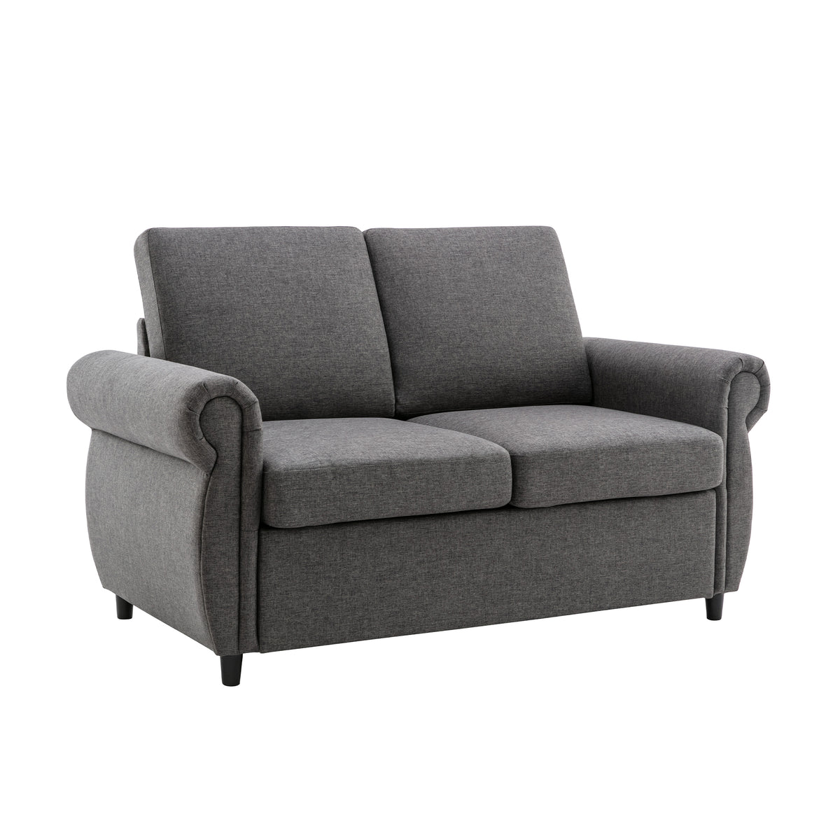 Orisfur Pull Out Sofa Bed Loveseat Sleeper with Twin Size Memory Mattress and USB Ports, Grey Linen, 57.9' - Grand Goldman Shop