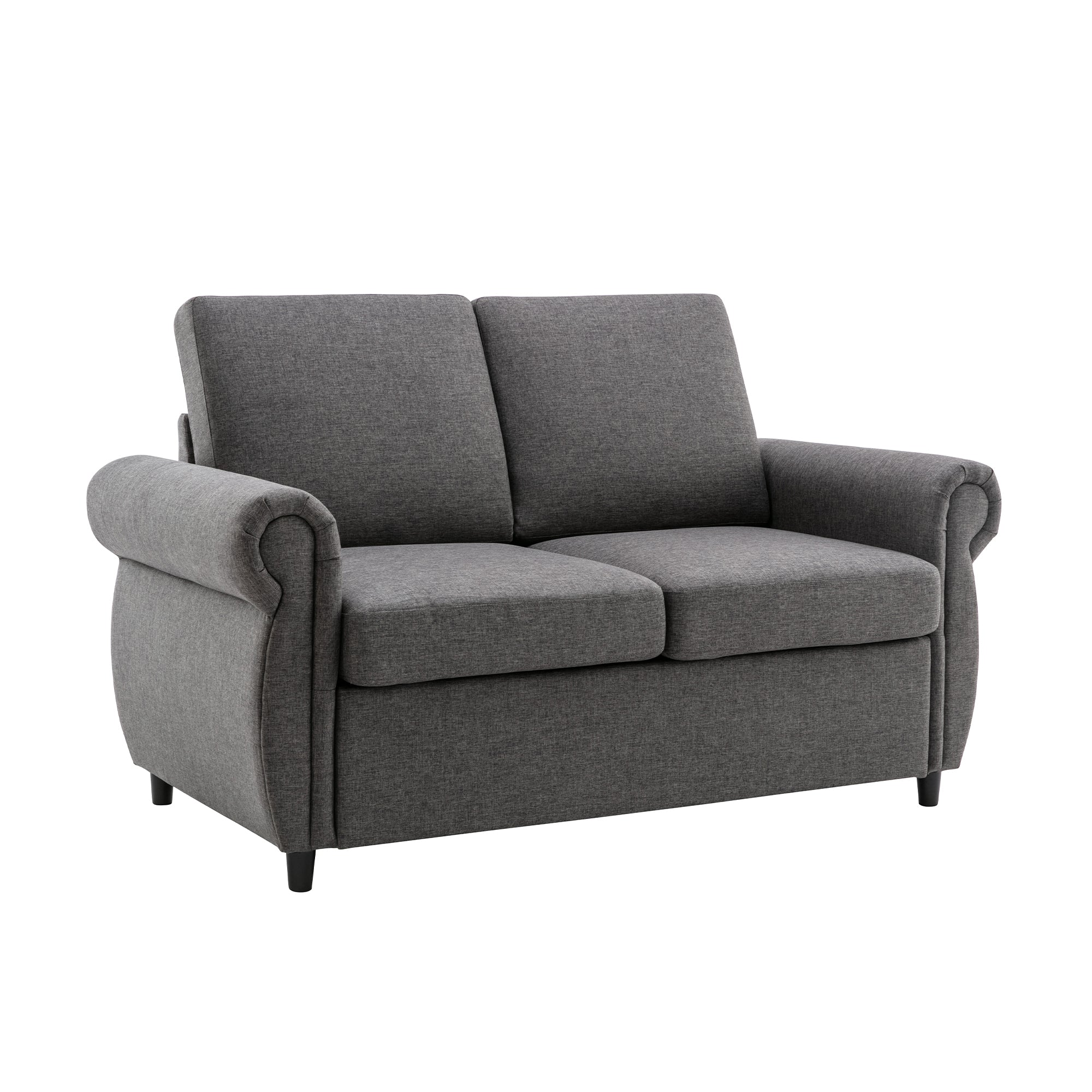 Orisfur Pull Out Sofa Bed Loveseat Sleeper with Twin Size Memory Mattress and USB Ports, Grey Linen, 57.9' - Grand Goldman Shop