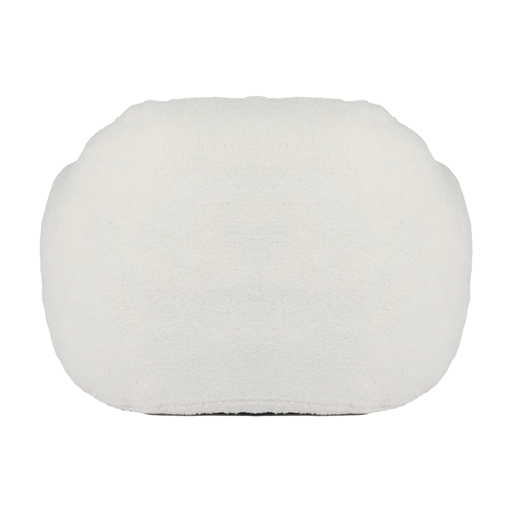 Giant Bean Bag Chair for Adults, Spacious Memory Foam Bean Bag Sofa with Armrests in Off White Teddy Fabric, Comfy Seating for Living Room or Bedroom - Grand Goldman Shop