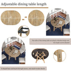 Gia Round Extendable Dining Table with 16' Leaf Wood, Natural - Grand Goldman Shop