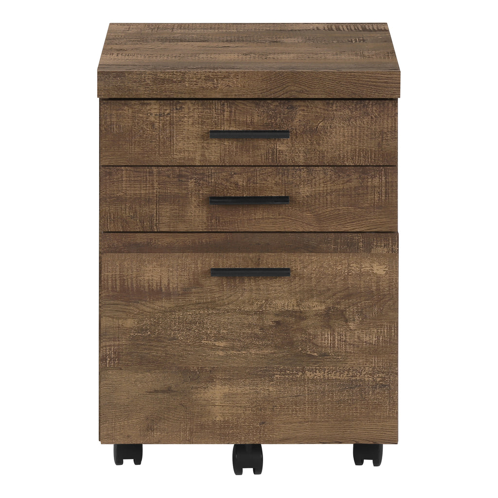 File Cabinet, Rolling Mobile, Storage Drawers, Printer Stand, Office, Work, Brown Laminate, Contemporary, Modern - Grand Gold