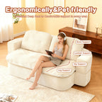 Modern Floor Sofa with 2 Pillows,Convertible Chenille Fabric Foam-Filled Sleeper Sofa Bed, no assembly required,Convertible Sofa Cushion Unfolds into Quilt,Folding Mattress for Living Room,Playroom - Grand Goldman Shop