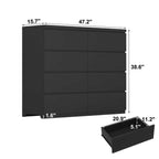 8 Drawers Dresser for Bedroom, Wood Bedroom Dresser Modern Drawer Chest, 8 Chest of Drawer, Tall Dresser for Closet, Dressers Organizer for Living Room, Closet,Black - Grand Goldman Shop
