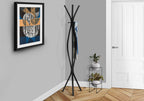 Coat Rack, Hall Tree, Free Standing, 3 Hooks, Entryway, 72'h, Bedroom, Black Metal, Contemporary, Modern - Grand Goldman Shop