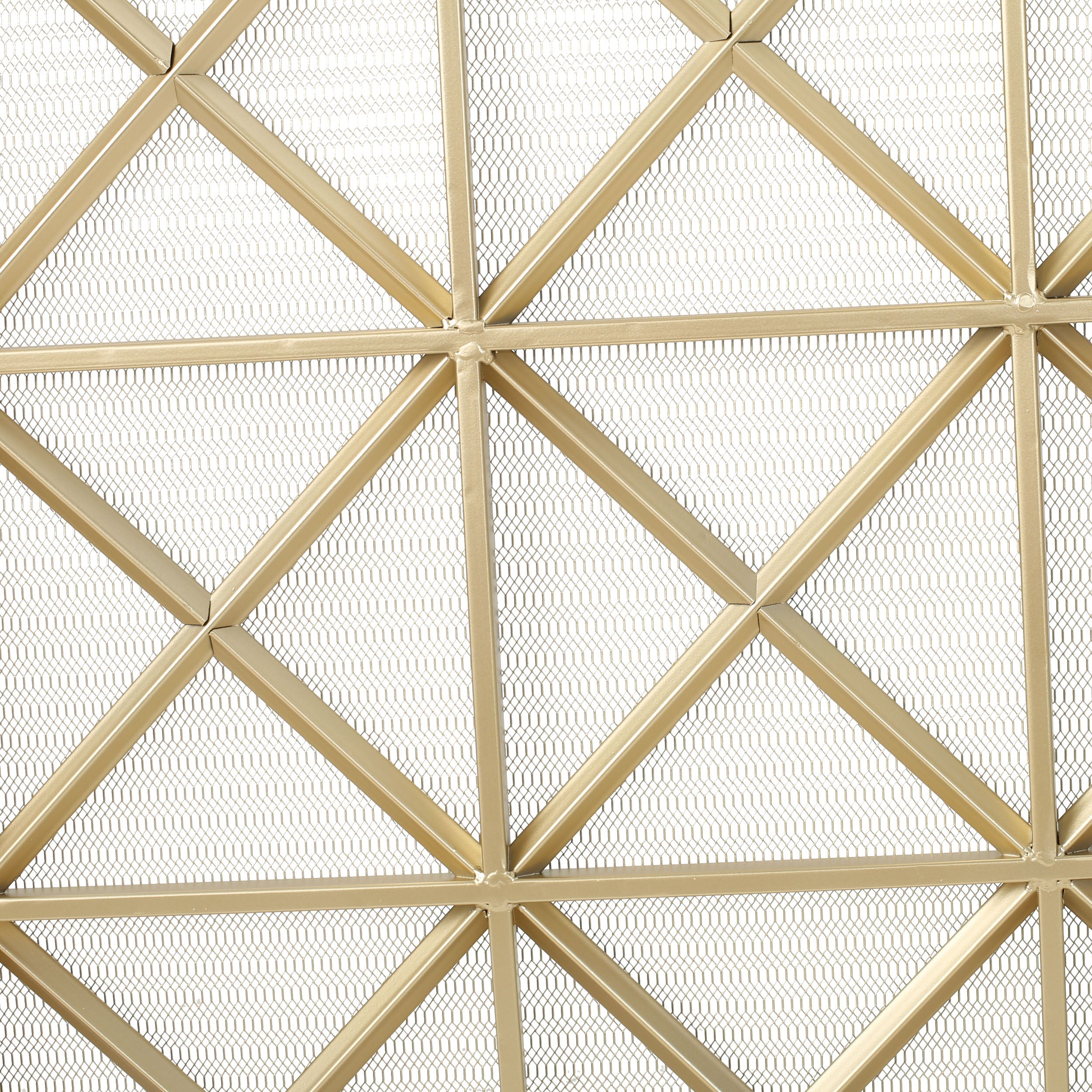 Margaret 3-Panel Fireplace Screen Iron Black/Gold - Grand Goldman Shop