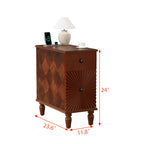 2 Drawer Modern Sofa Side Table, Narrow Side Table, Slim Nightstand for Living Room, Bedroom(Expect Arrival Date 2025/4/16) - Grand Goldman Shop