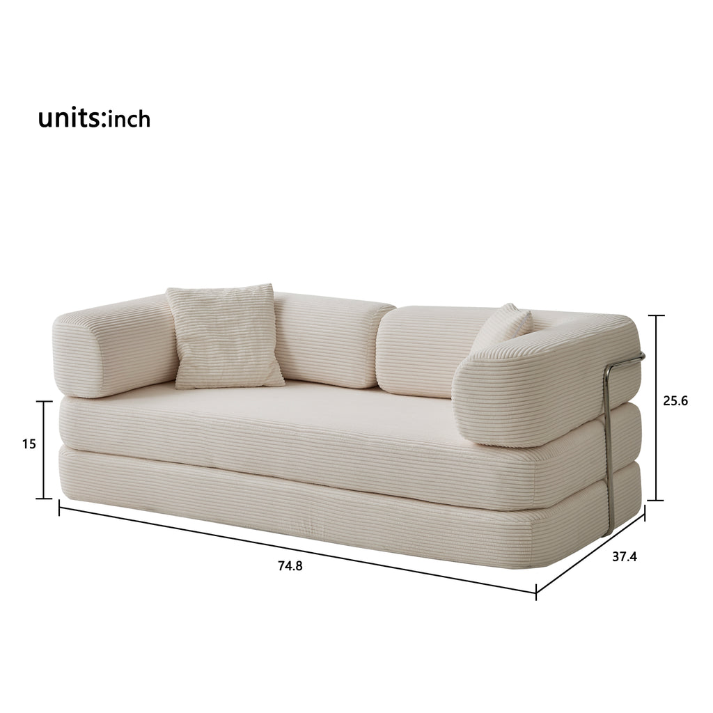 Floor Couch,Compressed Sofa,Convertible Floor Sofa Bed with Convertible Blanket Pillow,Enhanced frame stability,Comfy Couch Lounge Sleeper Bed,for Living Room Bedroom - Grand Goldman Shop