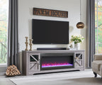 75' Fireplace TV Stand for TVs up to 80',with 44' Electric Fireplace - Grand Goldman Shop