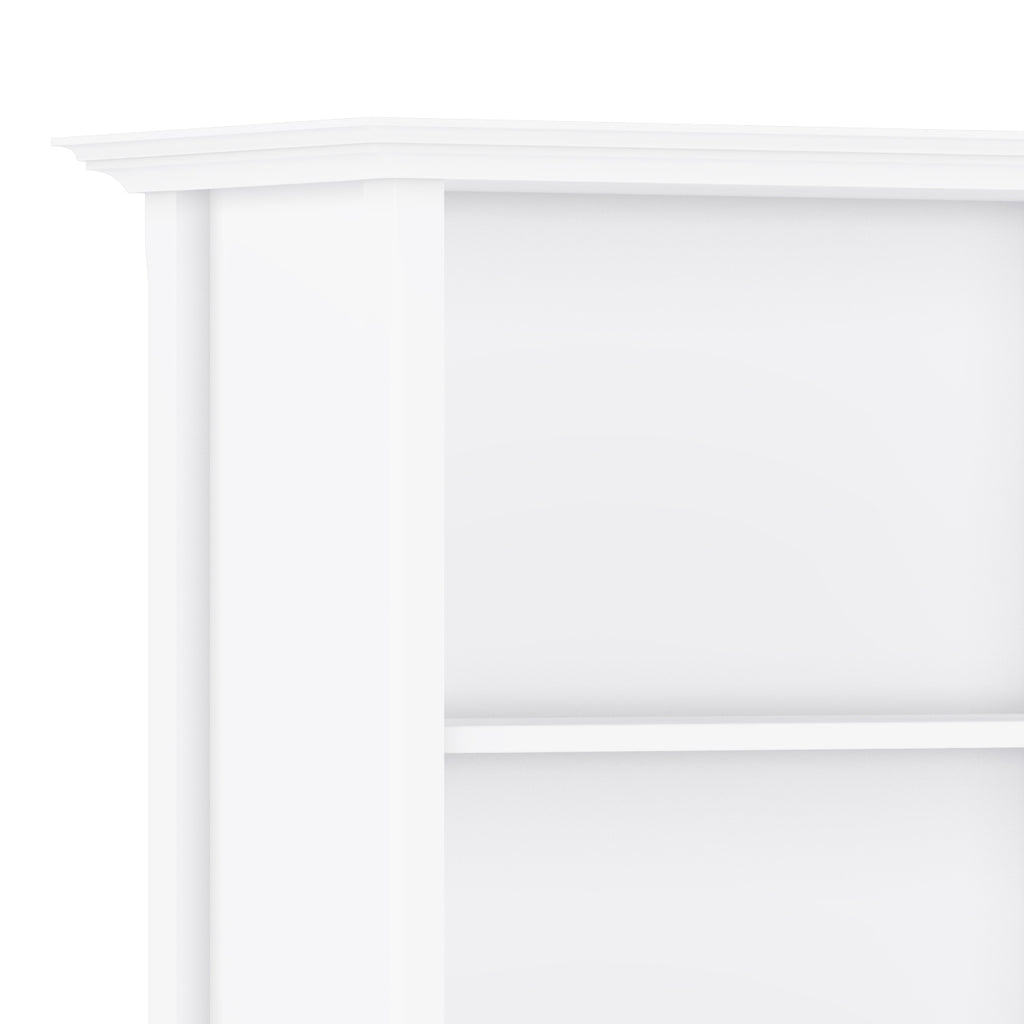 Amherst 30 inch Solid Wood 5 Shelf Bookcase in White - Grand Goldman