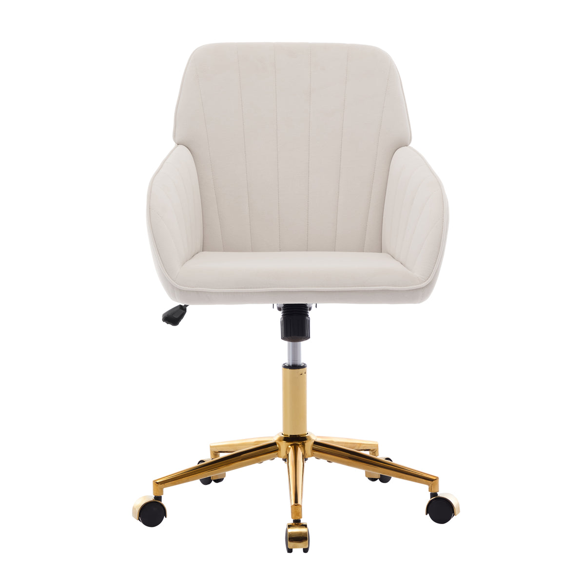 TY Ergonomic Swivel Office Chair, Adjustable and Comfortable, Beige Velvet Upholstery, 24.60 x 22.84 x 38.00 inches | Premium