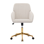 TY Ergonomic Swivel Office Chair, Adjustable and Comfortable, Beige Velvet Upholstery, 24.60 x 22.84 x 38.00 inches | Premium