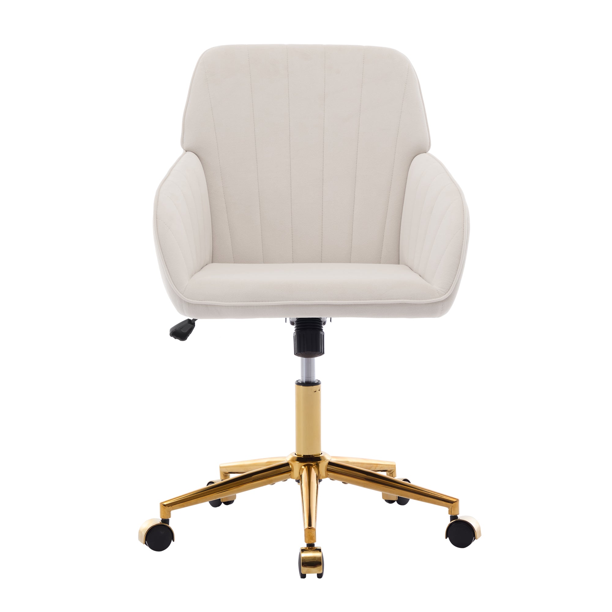 TY Ergonomic Swivel Office Chair, Adjustable and Comfortable, Beige Velvet Upholstery, 24.60 x 22.84 x 38.00 inches | Premium