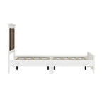 4-Pieces Bedroom Sets, Queen Size Farmhouse Platform Bed with Wooden Strip Stickers Decoration, Storage Nightstand and Dresser with Metal Handle, White(Old SKU: HL000191AAK) - Grand Goldman Shop
