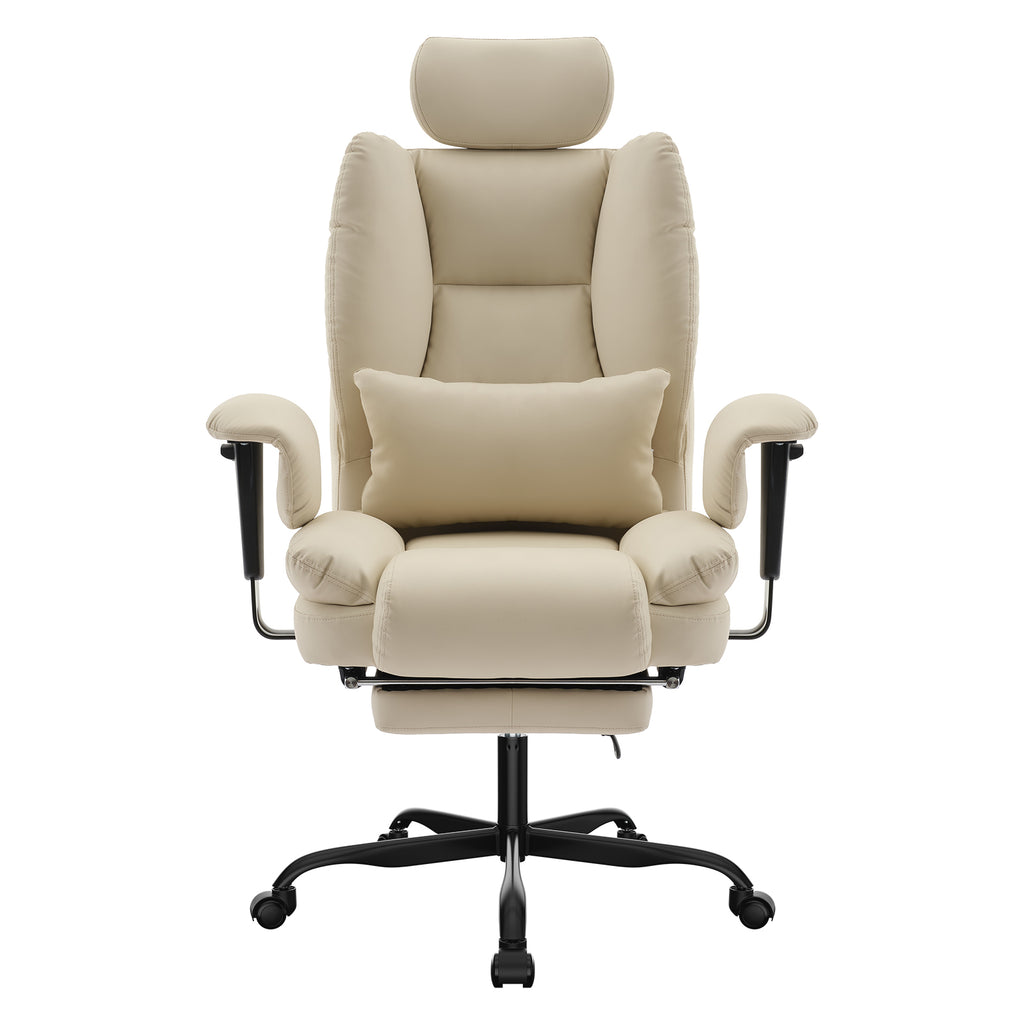 Office Chair Ergonomic 200 kg PU Leather Computer Chair with Lumbar Support and High Backrest, Ergonomic Desk Chair with Lift