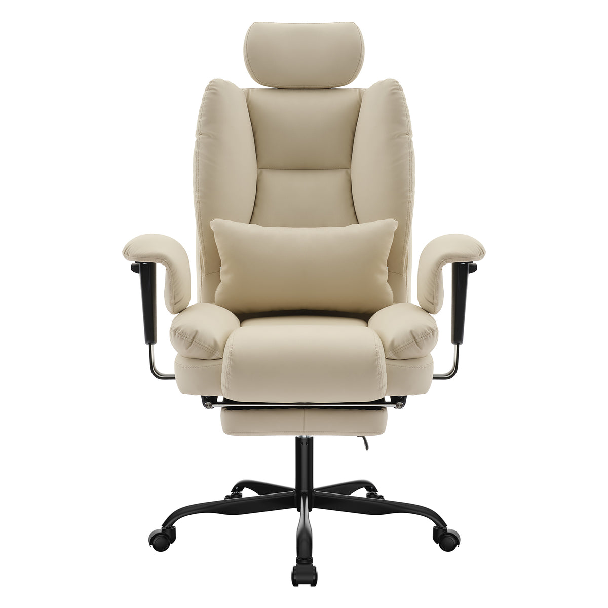 Office Chair Ergonomic 200 kg PU Leather Computer Chair with Lumbar Support and High Backrest, Ergonomic Desk Chair with Lift