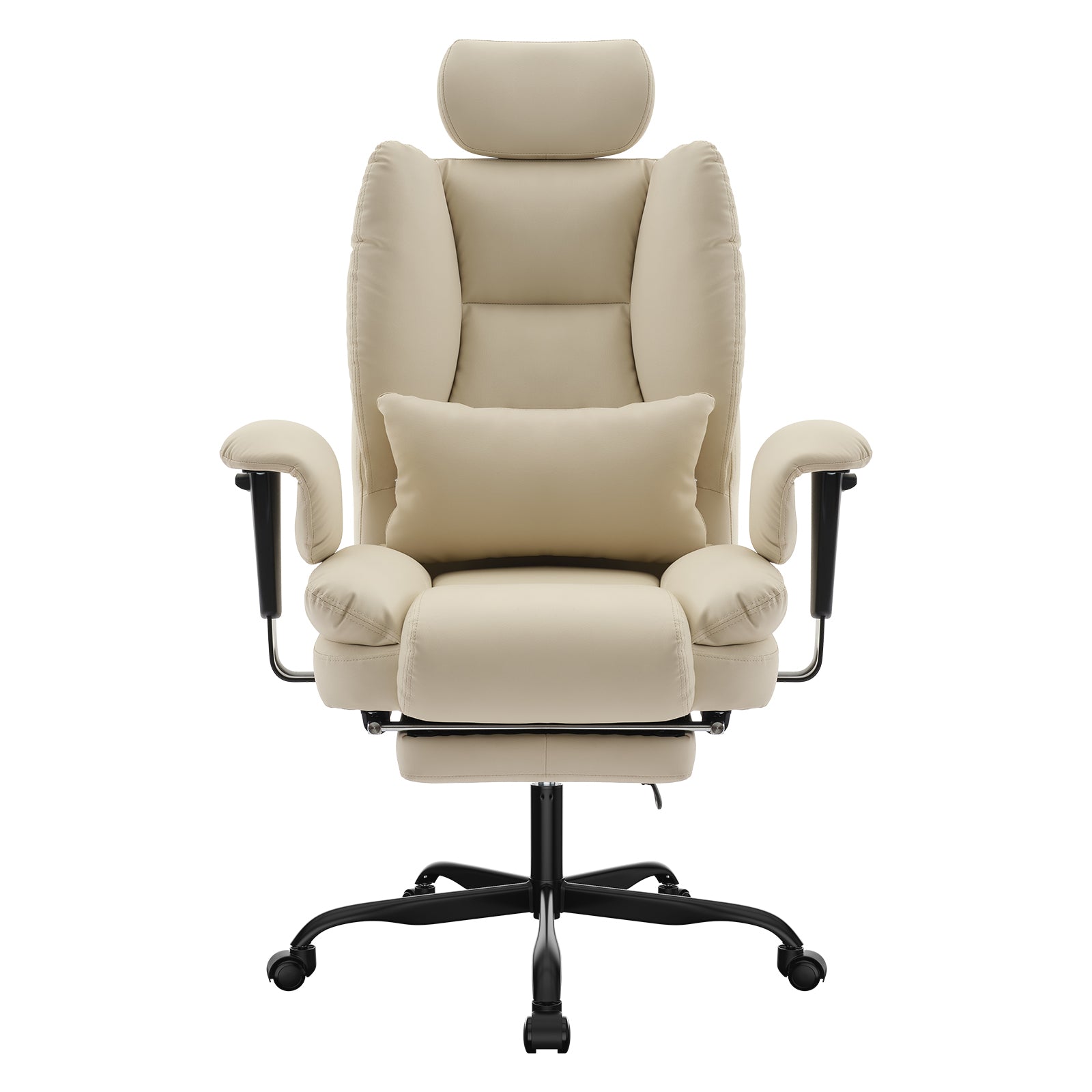 Office Chair Ergonomic 200 kg PU Leather Computer Chair with Lumbar Support and High Backrest, Ergonomic Desk Chair with Lift