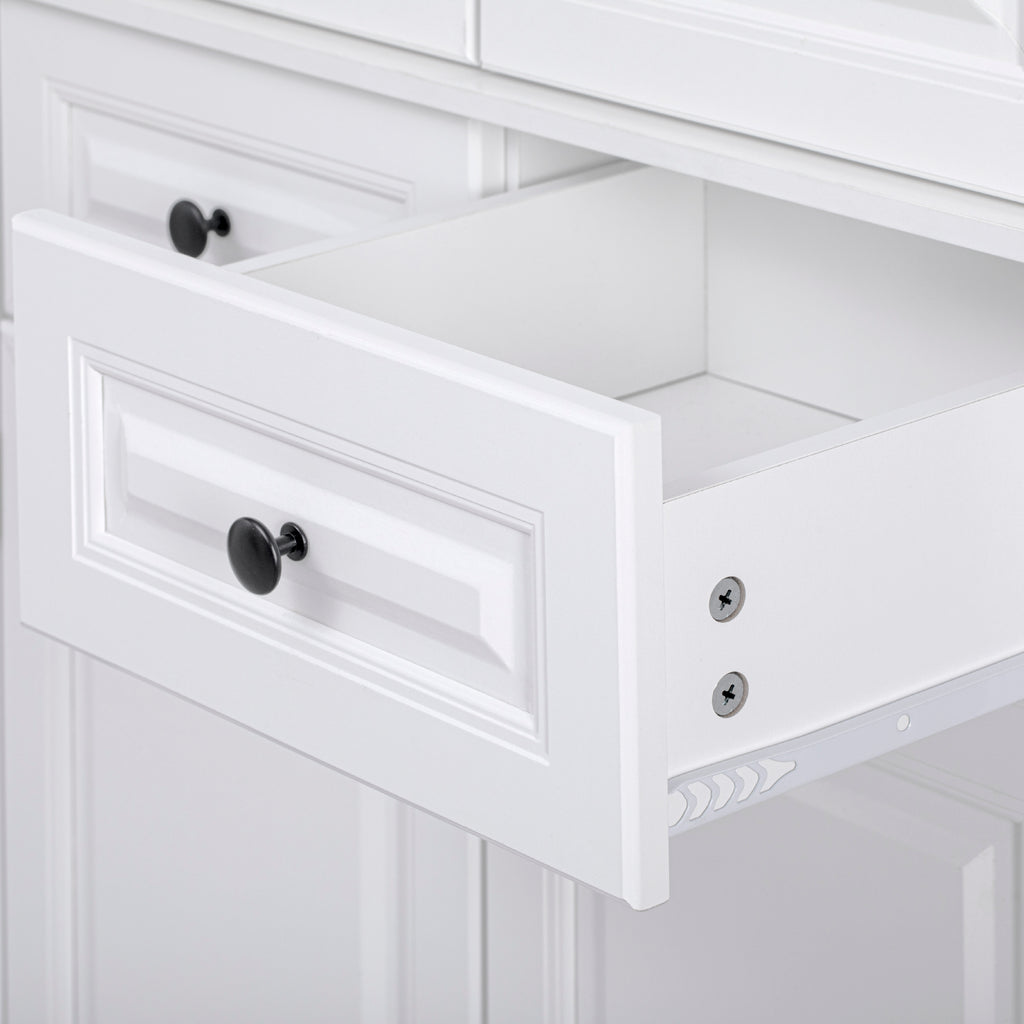K&K 71' Tall Kitchen Pantry Cabinet with 3 Pull Out Cabinet Organizers, Farmhouse Embossed Texture Storage Cabinet with 6 Door Shelves, 2 Drawers, Freestanding Cupboard for Kitchen, Dining Room White - Grand Goldman Shop