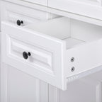 K&K 71' Tall Kitchen Pantry Cabinet with 3 Pull Out Cabinet Organizers, Farmhouse Embossed Texture Storage Cabinet with 6 Door Shelves, 2 Drawers, Freestanding Cupboard for Kitchen, Dining Room White - Grand Goldman Shop